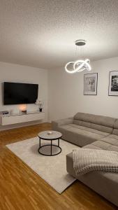 Телевизор и/или развлекательный центр в Ferienwohnung RheinZeit