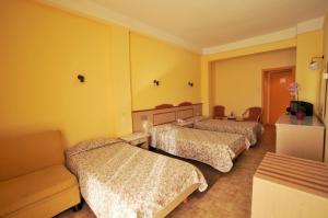 a hotel room with two beds and a couch at Ilis Hotel in Olympia