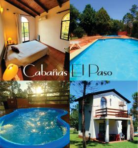 Cabañas El Paso في فيلا ديل ديكي: ملصق بأربع صور مسبح