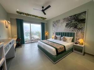 En eller flere senge i et værelse på Lakeside Leisure