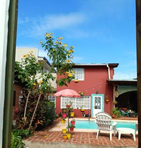 Bygningen som feriehuset ligger i