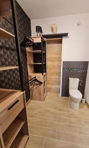 BoismontにあるChambre 1, La Perpontaiseのバスルーム(トイレ、クローゼット付)