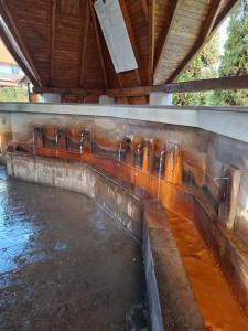einen Brunnen mit Wasser aus ihm in der Unterkunft B&B Granada in Covasna