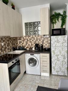 Kuchyň nebo kuchyňský kout v ubytování Domus Philippou Tsimiski II, center of Thessaloniki