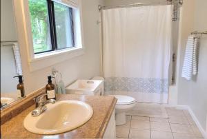 a bathroom with a sink and a toilet and a window at The Great Escape, Black Mountain in Black Mountain +19 photos