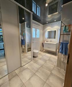 フュリアニにあるParadiso Apartment 4 peopleのトイレと洗面台のあるバスルーム