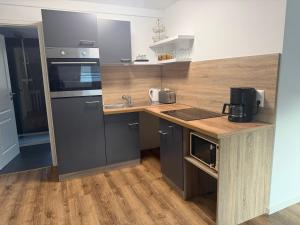 Η κουζίνα ή μικρή κουζίνα στο Nature Retreat Ober-Mörlen +15 φωτογραφίες