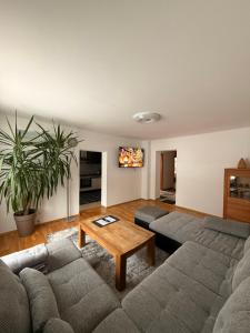 a living room with a couch and a table at Wohnung in Hüttau in Sonnberg