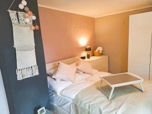 Postel nebo postele na pokoji v ubytování Chalet an der Bode - 2 Zi Fewo zentral am Marktplatz