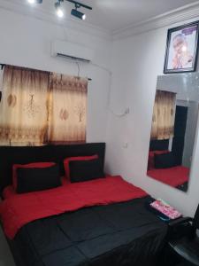 Giường trong phòng chung tại Short let apartments LBS Lekki Ajah Lagos +8 ảnh