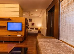 Postel nebo postele na pokoji v ubytování Cocktail room