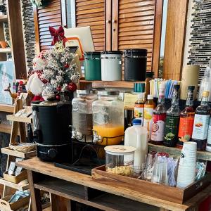 a table with a bunch of items on it at บ้านฤดี - Baanruedee Kohkood in Ko Kood