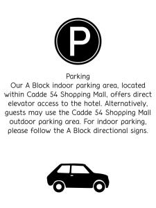 Hotel54 في ساكاريا: لافتة موقف سيارات عليها سيارة متوقفة