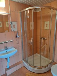 Koupelna v ubytování Jeruzale Hotel