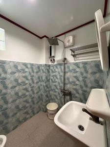 een badkamer met een wastafel en een toilet bij Tirso and Nora's Inn in General Luna