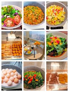 Un collage de fotos de diferentes alimentos y verduras en WAIFIDEN Guangzhou Grand View Golden Palace Apartment, en Guangzhou