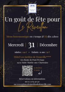 una invitación a un evento con un marco dorado en Hôtel Les Jardins de Deauville, en Saint-Martin-aux-Chartrains