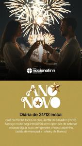 Um folheto para um evento de spa com um homem e uma mulher com fogos de artifício. em Hotel Nacional Inn Foz do Iguaçu em Foz do Iguaçu