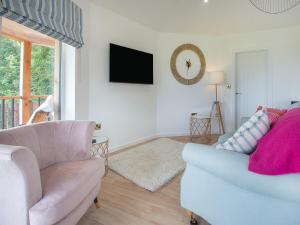 a living room with a couch and a tv at The Nest - Uk50122 in Bodelwyddan