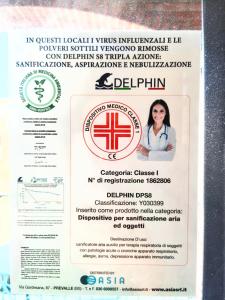 Certifikát, hodnocení, plakát nebo jiný dokument vystavený v ubytování Cà Fortunato