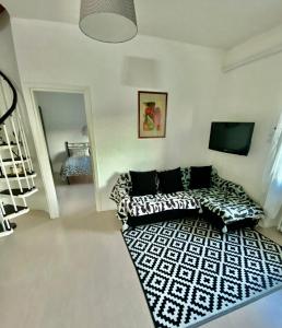 Χώρος καθιστικού στο Appartamento Lella con meravigliosa vista vicino alle Terme zona Bagni