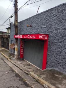 a building with a hotel use drugs hotel sign on it at Hotel-Motel Novo Oasis in São Paulo