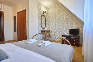 Un televizor și/sau centru de divertisment la Pensjonat Hagi