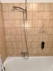 ザールブリュッケンにあるYeti City Hotel Saarbrückenのバスルーム(シャワー、バスタブ付) +10枚の写真