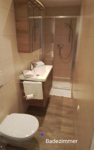 Koupelna v ubytování Lackenhof