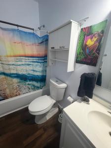 Et badeværelse på Hilltop Hostel