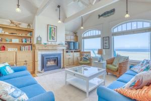 Χώρος καθιστικού στο Whales Tail Cottage