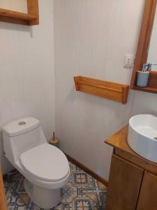 Koupelna v ubytování Cabañas Pirineos