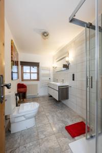 un baño con inodoro y lavabo en Designer-Chalets, en Dienten am Hochkönig