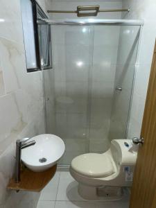 Et badeværelse på Casa Vacanza apartamento 4