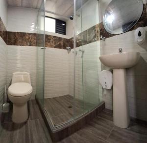 Ένα μπάνιο στο Hotel San Marcos Las Lajas