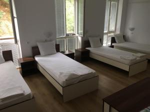 Zimmer mit 2 Betten und 2 Fenstern in der Unterkunft By The River Hotel in Oryakhovo