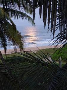 a view of the beach from a palm tree at Mangalore BeachFront Villa in Mangalore