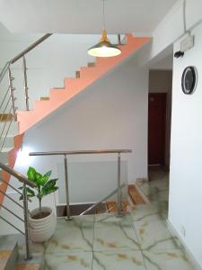 a staircase with a potted plant in a room at Mon soleil in Luanda