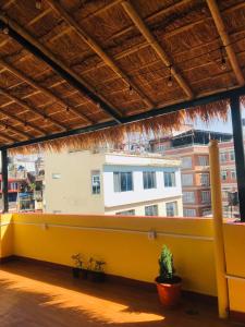 a view from the balcony of a building at Rambler's Hotel in Kathmandu