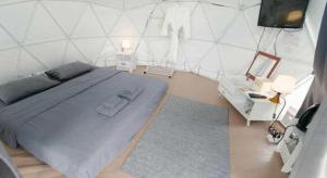 a bedroom with a large bed and a tv at Fang Modern Hotel in Amphoe Fang +130 photos