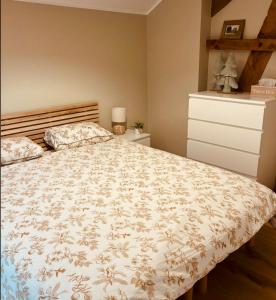 Postel nebo postele na pokoji v ubytování Gîte Le Haut des Vannes