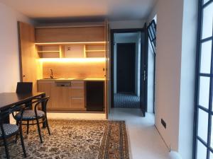 Kuchyň nebo kuchyňský kout v ubytování Art Nouveau apartment with garden in Pisek