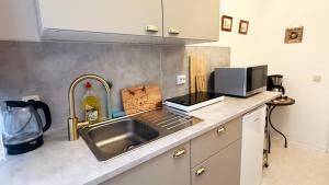 Kuchyň nebo kuchyňský kout v ubytování Elbenland Apartments Sächsische Schweiz