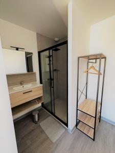 Koupelna v ubytování Plein centre, parking jardin 4 chambres