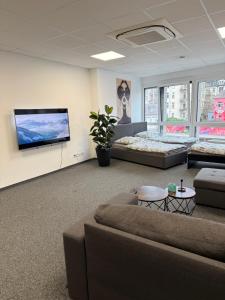 TV a/nebo společenská místnost v ubytování Schlossberg Residence