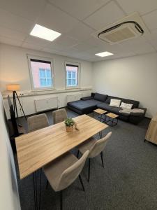 Et opholdsområde på Schwabentor-Apartment