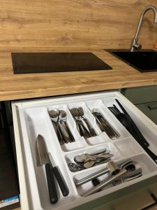 Η κουζίνα ή μικρή κουζίνα στο Apartman nad Metují