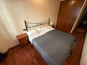 Un dormitorio con una cama y suelo de madera. en MIÑO 29 vut, en Lugo 12 fotos más