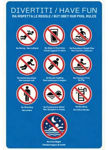 a group of signs on a blue sign at CasaLina Appartamento in Santa Croce sullʼ Arno