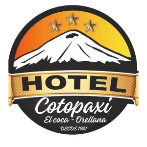 um logotipo para uma placa da Hirschcoach Colômbia em Hotel Cotopaxi em El Coca